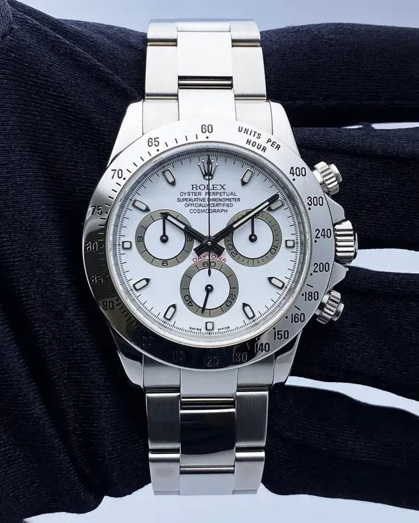 2007 (V Serial) Rolex Cosmograph Daytona 40MM White Dial Steel Bracelet (116520)