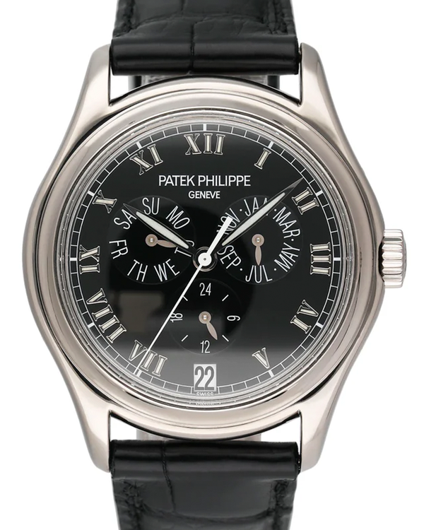 Patek Philippe Annual Calendar 37MM Black Dial Leather Strap (5035G-023)