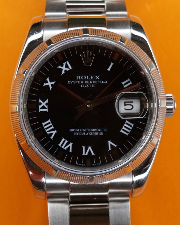 2008 Rolex Oyster Perpetual 34MM Black Dial Oyster Bracelet (115210)