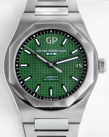 2025 Girard Perregaux Laureato 42MM Green Dial Steel Bracelet (81010.11.3153.1CM)