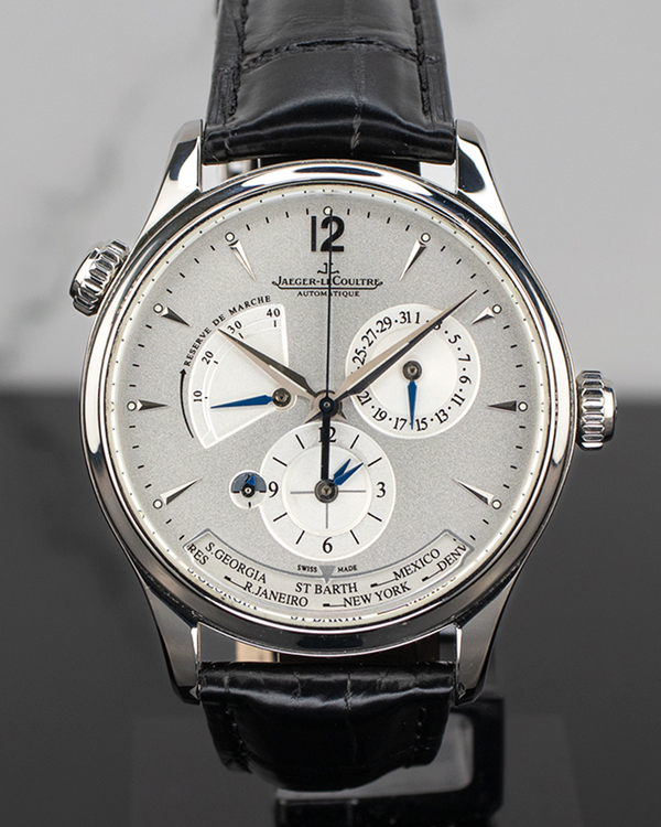 2015 Jaeger-LeCoultre Master Geographic 39MM Silver Dial Leather Strap (Q1428421)
