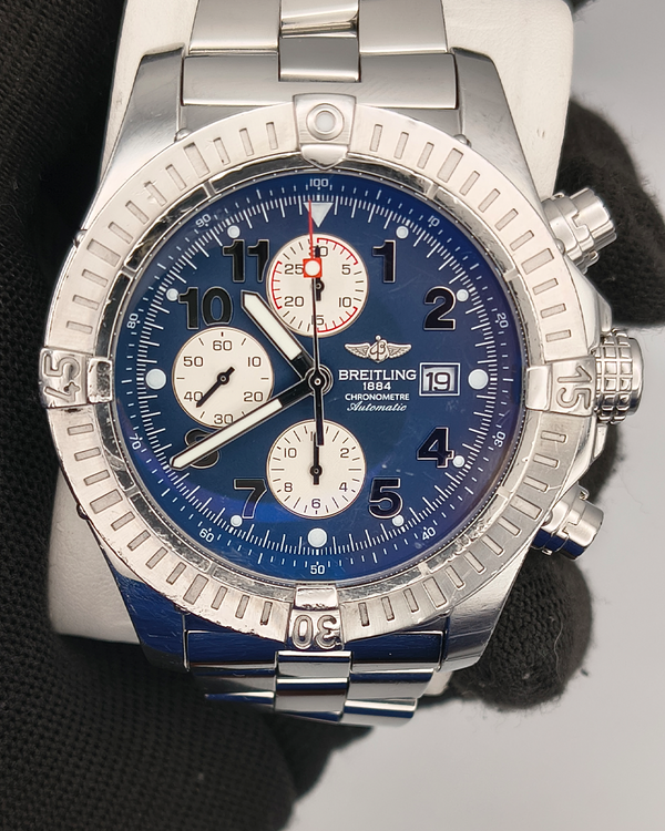Breitling Super Avenger 48MM Blue Dial Steel Bracelet (A13370)