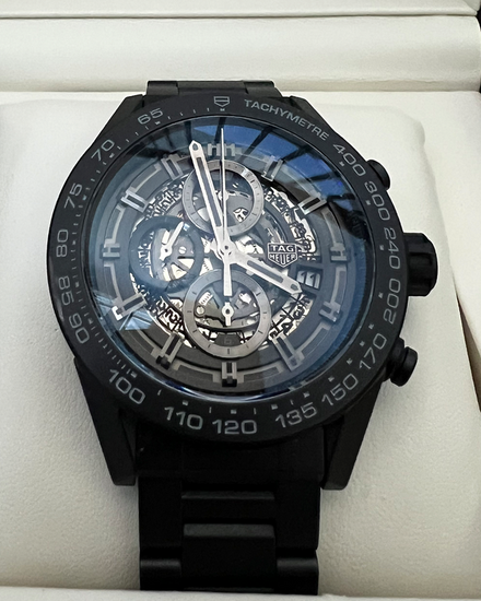Tag Heuer Carrera Calibre Heuer 01 45mm Skeleton Dial Ceramic Bracelet (CAR2A91)