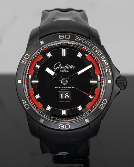 2017 Glashütte Original Sport Evolution Impact 46MM Black Dial Rubber Strap (1-39-47-16-16-04)