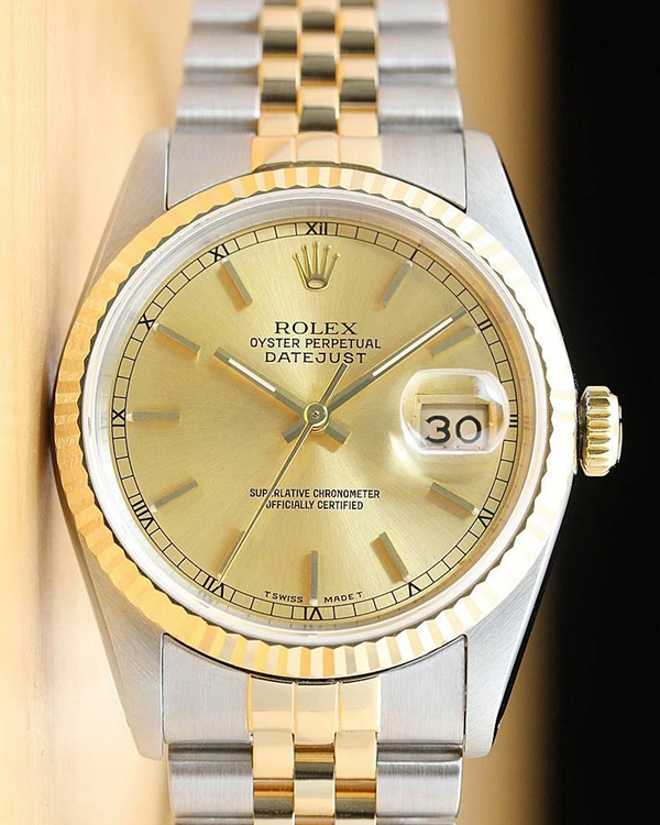 Rolex Datejust 36MM Champagne Dial Two-Tone Jubilee Bracelet (16233)