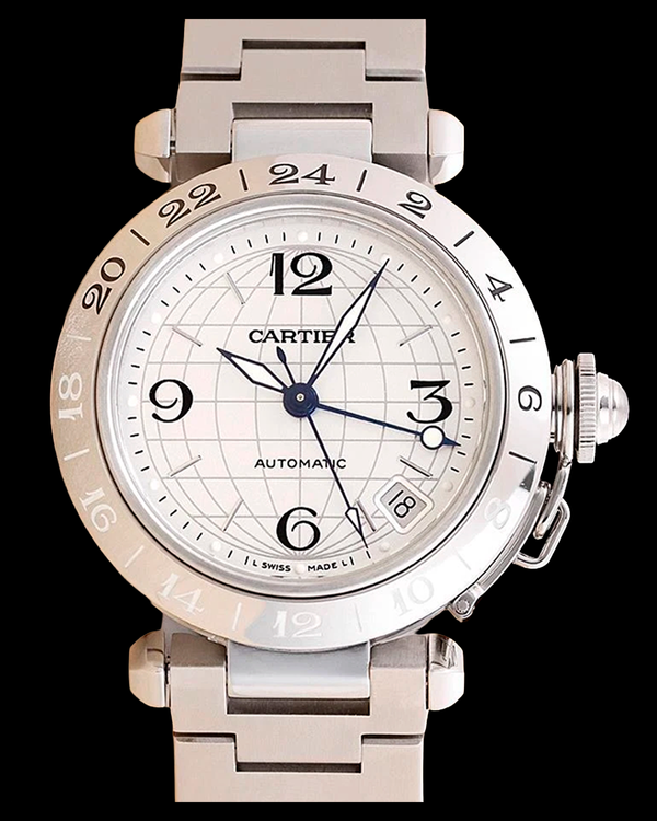 Cartier Pasha De Cartier 35mm Silver Arabic Dial Steel Bracelet (W31078M7)