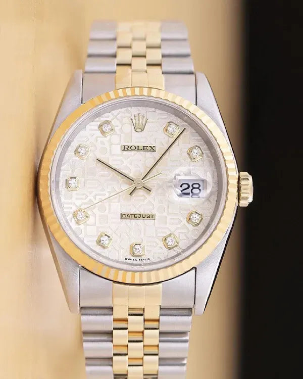 Rolex Datejust 36MM Diamond Factory "Jubilee" Dial Two-Tone Jubilee Bracelet (16233)