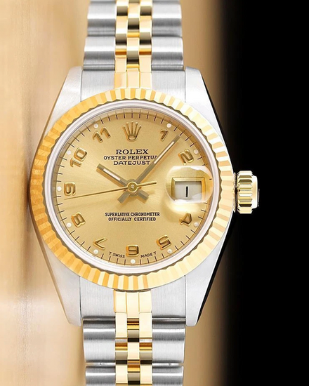 Rolex Lady-Datejust 26MM Champagne Dial Two-Tone Jubilee Bracelet (69173)