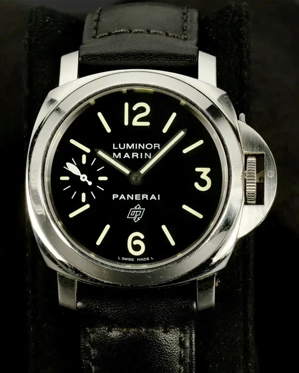 2018 Panerai Luminor Marina Logo 44MM Black Dial Leather Strap (PAM01005)