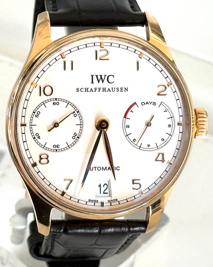 IWC Schaffhausen Portugieser 42MM Silver Dial Leather Strap (IW500101)