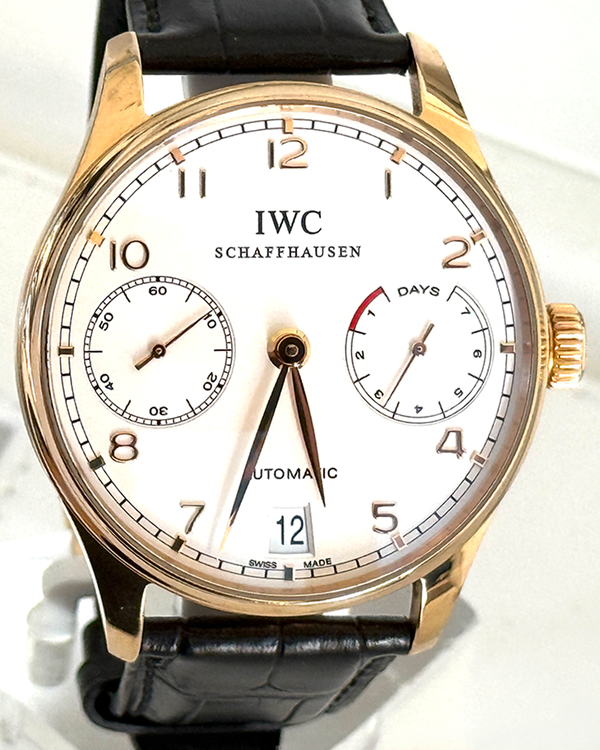 IWC Schaffhausen Portugieser 42.3MM Silver Dial Leather Strap (IW500101)
