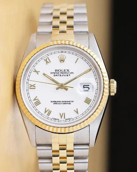 Rolex Datejust 36MM White Dial Two-Tone Jubilee Bracelet (16233)