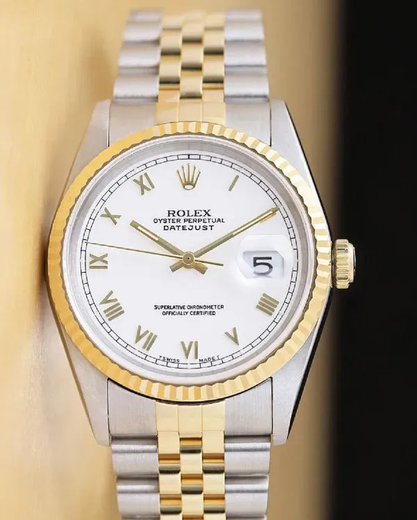 Rolex Datejust 36MM White Dial Two-Tone Jubilee Bracelet (16233)
