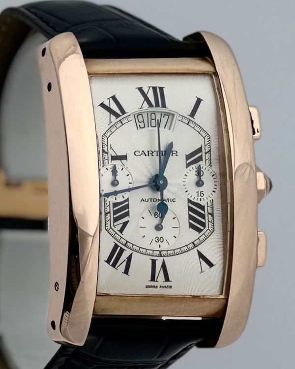 Cartier Tank Américaine Chronograph 52MM Silver Dial Leather Strap (W2610751)