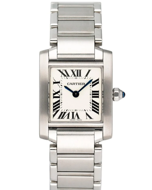 Cartier Tank Française 20MM 20MM Quartz White Dial Steel Bracelet (W51008Q3)