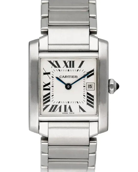 Cartier Tank Française 25MM Quartz Off-White Dial Steel Bracelet (W51011Q3)
