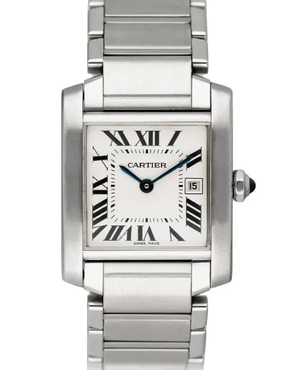 Cartier Tank Française 25mm Off-White Roman Dial Steel Bracelet (W51011Q3)