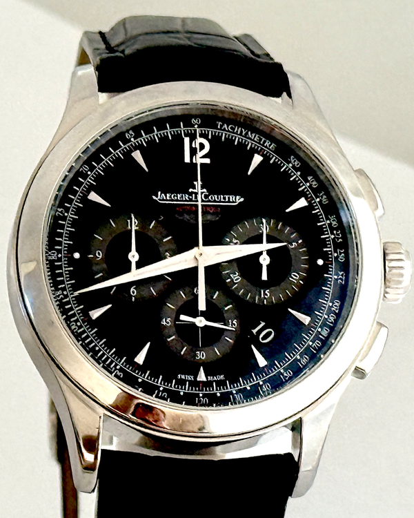 2012 Jaeger-LeCoultre Master Chronograph "Aston Martin" 40MM Black Dial Leather Strap (Q153847N)