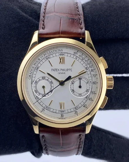 2010 Patek Philippe Calatrava Chronograph 39MM Silver Dial Leather Strap (5170J-001)