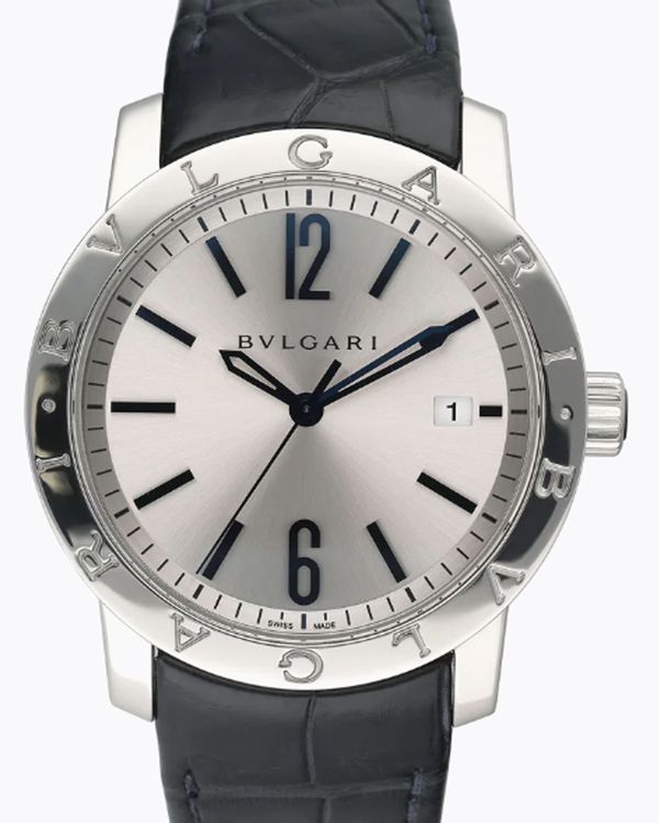 Bvlgari Solotempo 39MM Silver Dial Leather Strap (102610)