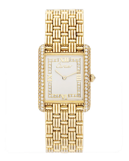Cartier Tank Louis 24MM Quartz White Dial Yellow Gold Bracelet (WA3001A7)