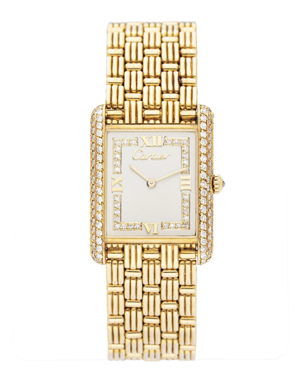 Cartier Tank Louis 24MM Quartz White Dial Yellow Gold Bracelet (WA3001A7)