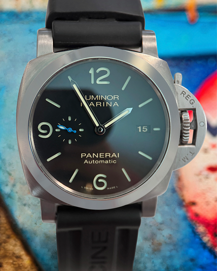 No Reserve - 2021 Panerai Luminor Marina 1950 3 Days 44MM Black Dial Rubber Strap (PAM01312)