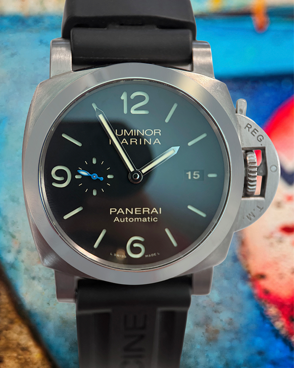 No Reserve - 2021 Panerai Luminor Marina 1950 3 Days Automatic 44MM Black Dial Rubber Strap (PAM01312)