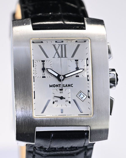 No Reserve - 2004 Montblanc Profile Chronograph 33MM Quartz Silver Dial Aftermarket Leather Strap (7049)