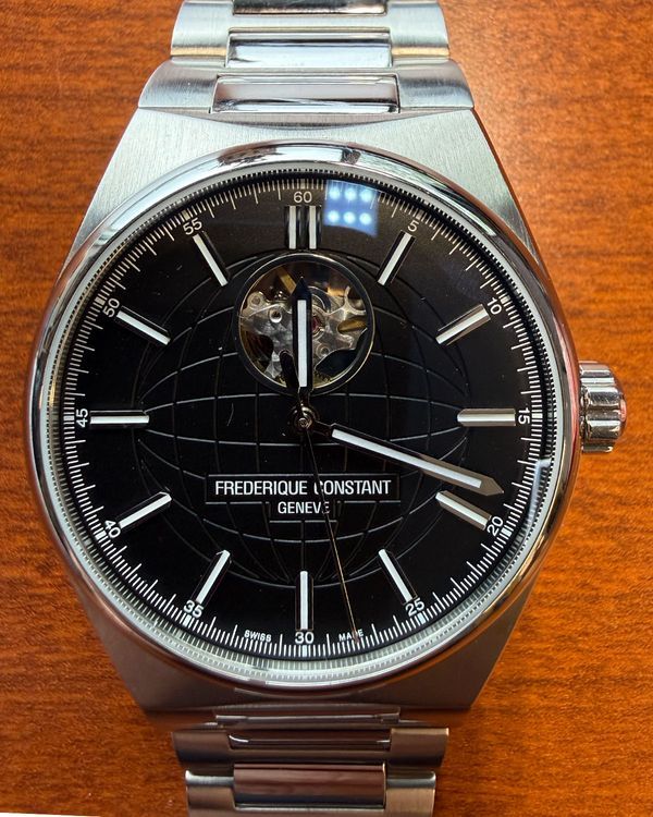 (Working) No Reserve - 2025 Frederique Constant Highlife Heart Beat 41MM Black Dial Steel Bracelet (FC-310B4NH6B)
