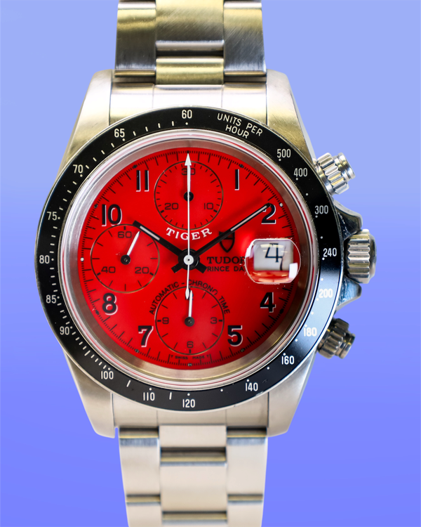 No Reserve - 2003 Tudor Prince Date Tiger 40MM Red Dial Steel Bracelet (79260P)