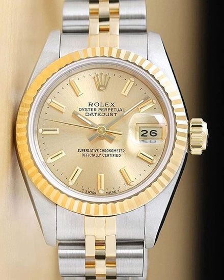 Rolex Lady-Datejust 26MM Champagne Dial Two-Tone Jubilee Bracelet (69173)