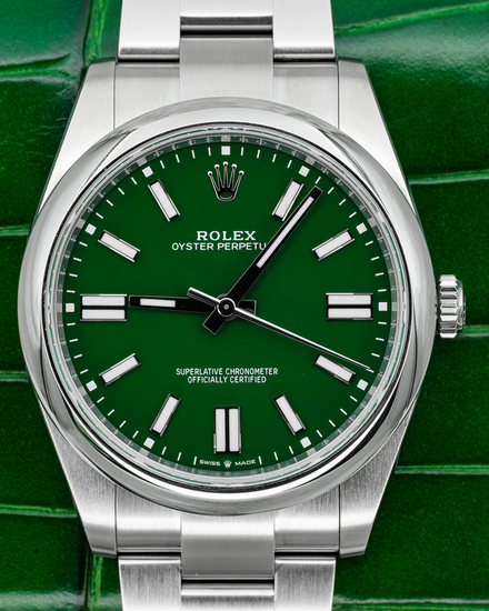 2025 Rolex Oyster Perpetual 41MM Green Dial Oyster Bracelet (124300)