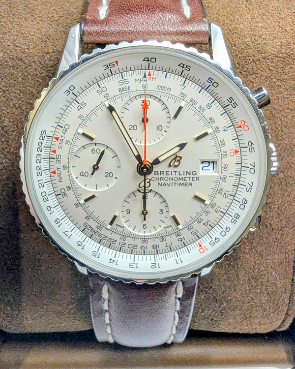 2020 Breitling Navitimer Chronograph 41MM Silver Dial Leather Strap (A13324121G1X1)