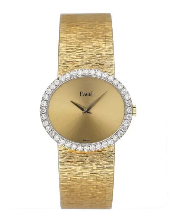 Piaget Vintage 27MM Champagne Dial Yellow Gold Bracelet (9806 A6)