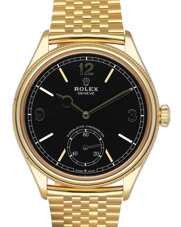 2025 Rolex 1908 39MM Black Dial Yellow Gold Settimo Bracelet (52508)