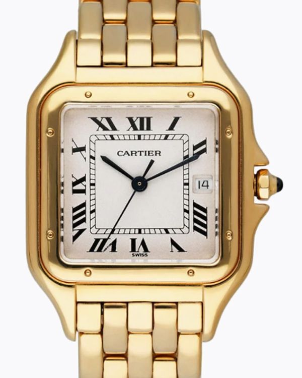 Cartier Panthère De Cartier 29MM Quartz White Dial Yellow Gold Bracelet (83782747)