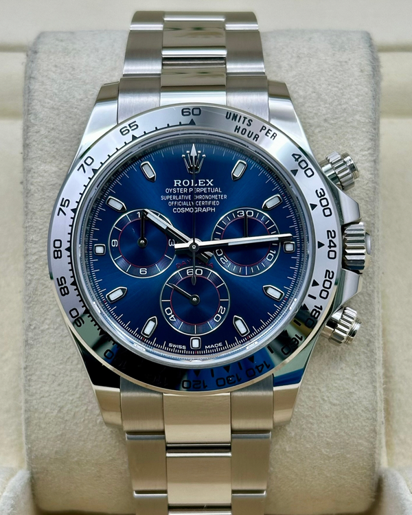 2023 Rolex Cosmograph Daytona 40mm Blue Dial White Gold Oyster Bracelet (116509)