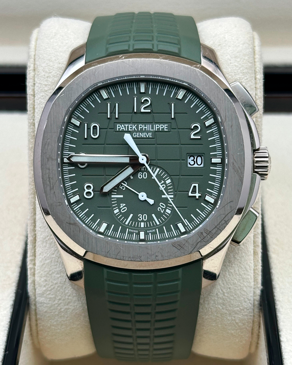 2022 Patek Philippe Aquanaut Flyback Chronograph 42.2MM Green Dial Rubber Strap (5968G-010)
