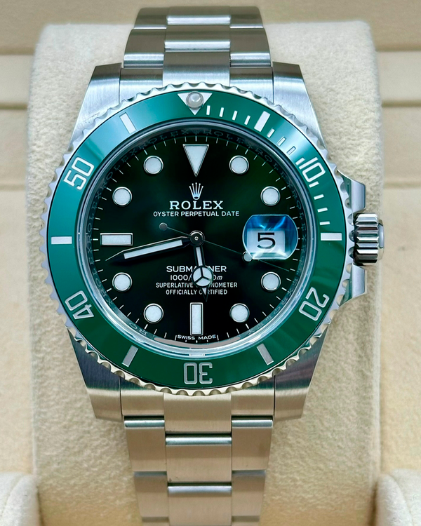 2020 Rolex Submariner Date “Hulk” 40mm Green Dial Steel Oyster Bracelet (116610LV)