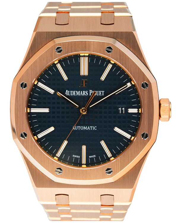 2017 Audemars Piguet Royal Oak 41MM Black Dial Rose Gold Bracelet  (15400OR)