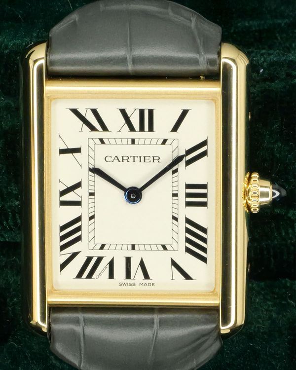 2025 Cartier Tank Louis Cartier 25.5MM Silver Dial Leather Strap (WGTA0343)
