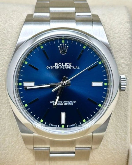 Rolex Oyster Perpetual 39MM Blue Dial Oyster Bracelet (114300)