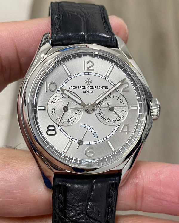 No Reserve - 2020 Vacheron Constantin Fiftysix Day-Date 40MM Silver Dial Leather Strap (4400E/000A-B437)