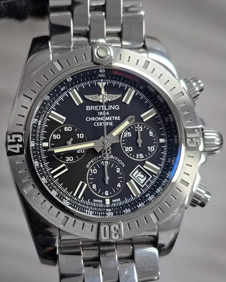 2017 Breitling Chronomat Japan S.E. 44MM Black Dial Steel Bracelet (AB011511)