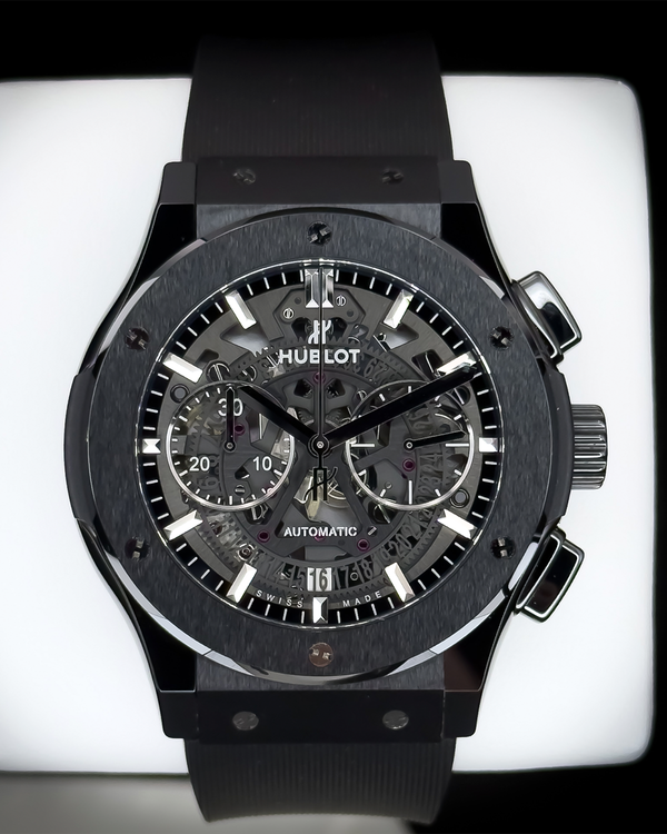 2020 Hublot Classic Fusion Aerofusion "Black Magic" 45MM Skeleton Dial Rubber Strap (525.CM.0170.RX)