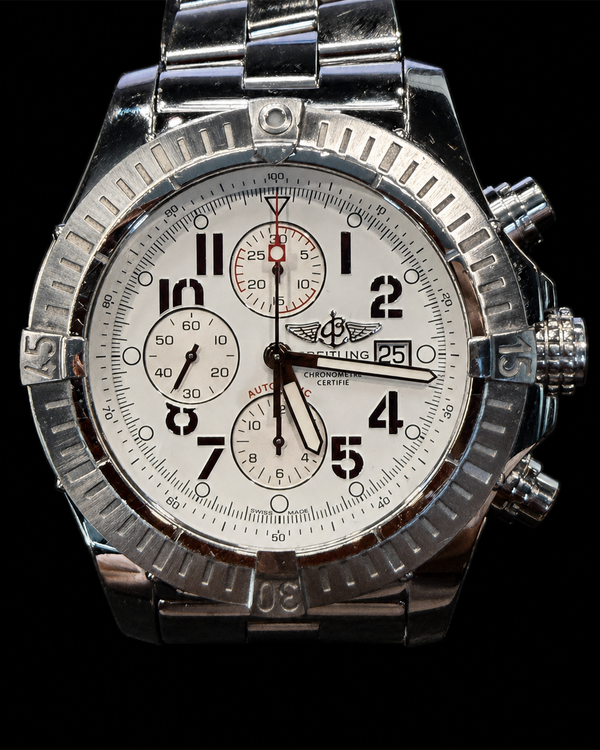 2010 Breitling Super Avenger 48MM White Dial Steel Bracelet (A1337011/A699)