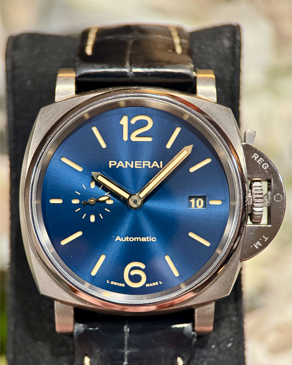 2020 Panerai Luminor Due 42MM Blue Dial Aftermarket Leather Strap (PAM00297)