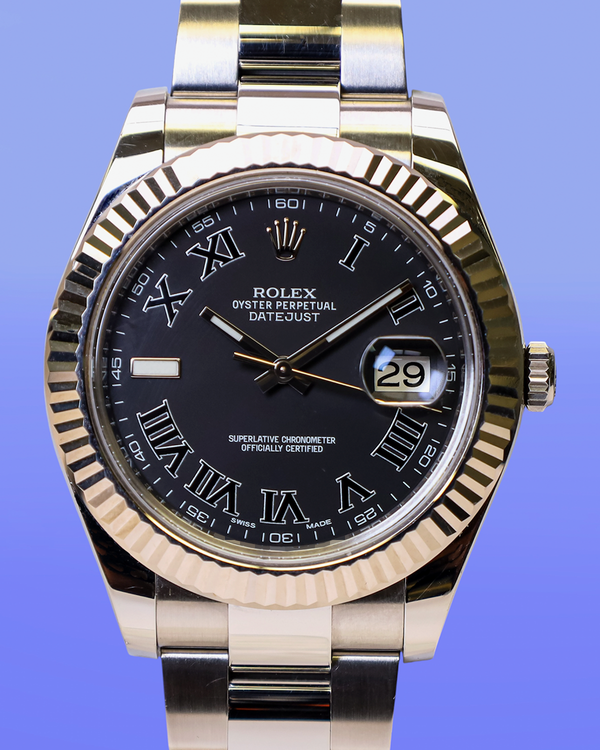 2015 Rolex Datejust II 41MM Black Dial Oyster Bracelet (116334)
