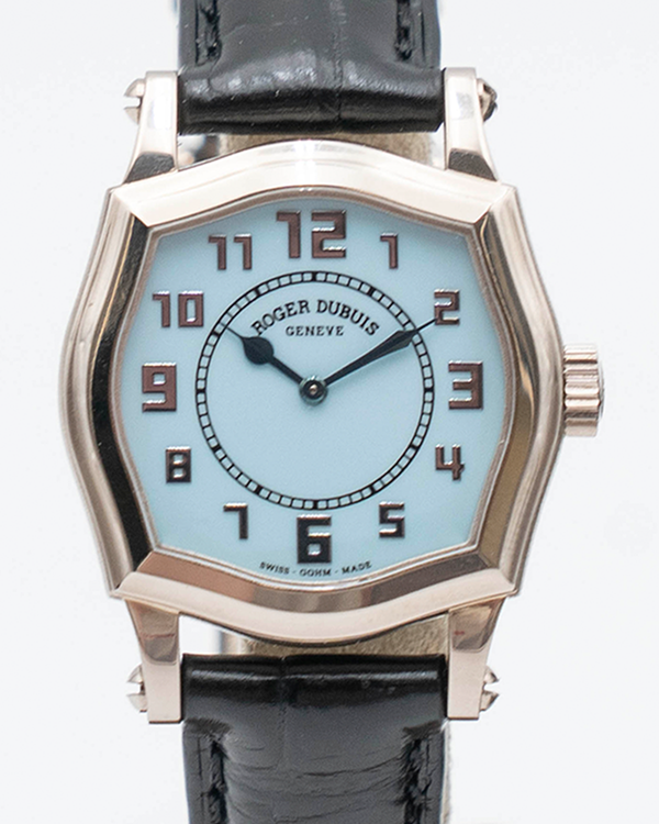 Roger Dubuis Sympathie 26.5mm Tiffany Blue Dial White Gold Leather Strap (RD18)